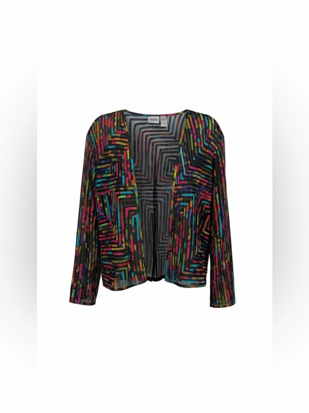 Chico’s NWT Women’s Rainbow Ribbon Embroidered Jacket In Chico’s Size 2, Large. - Picture 12 of 13